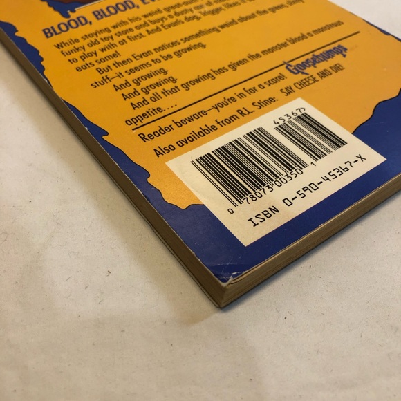 Goosebumps Monster Blood UNNUMBERED 5th Print  2nd Edition Paperback Book 1992 - Picture 7 of 10